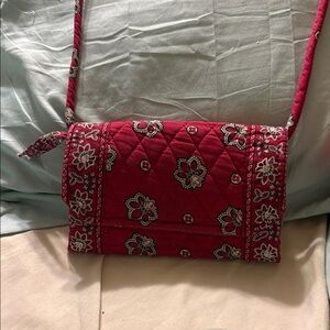 Vera Bradley Red Floral Quilted Crossbody Bag